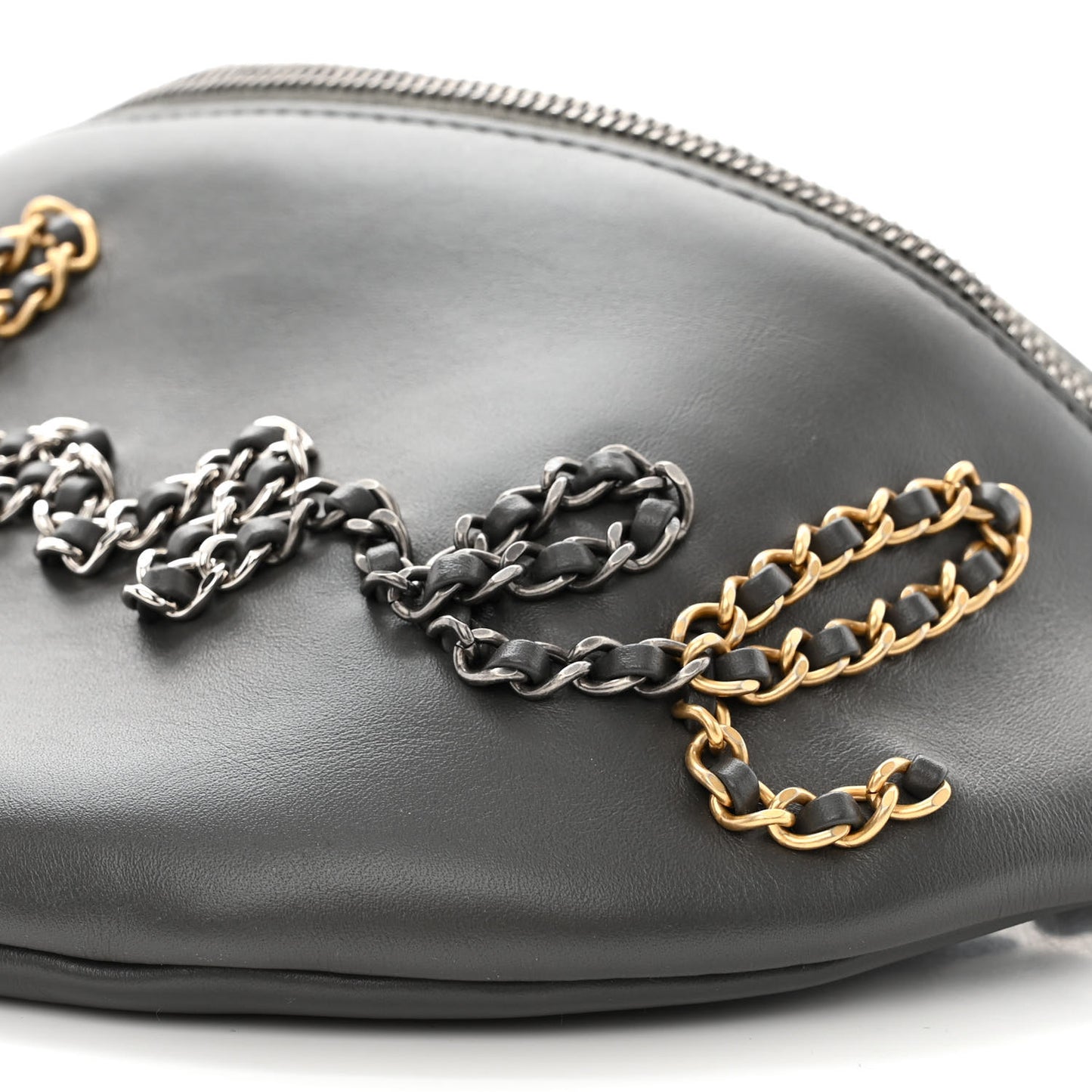 Calfskin Chain 20s Signe Waist Bag Grey
