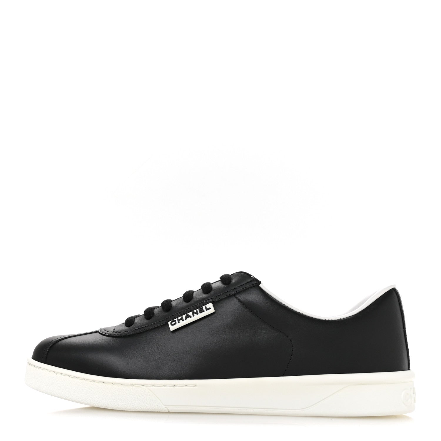 Chanel Calfskin CC Womens Sneakers 40.5 Black 1 of 9
