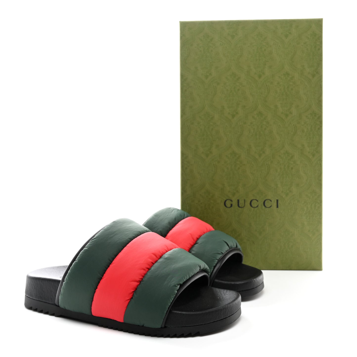 Nylon Web Womens Slide Sandals 37 Black Green Red