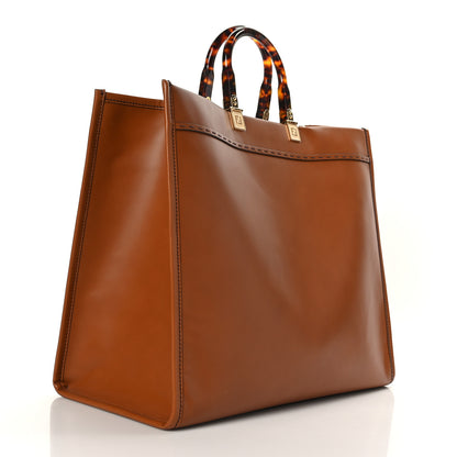 Fendi Vitello King Plexiglass Large Fendi Sunshine Shopper Tote Cuoio 3 of 10