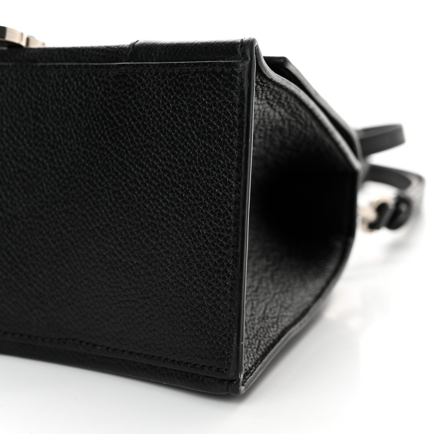 Balenciaga Grained Calfskin Small Hourglass Top Handle Bag Black 9 of 11