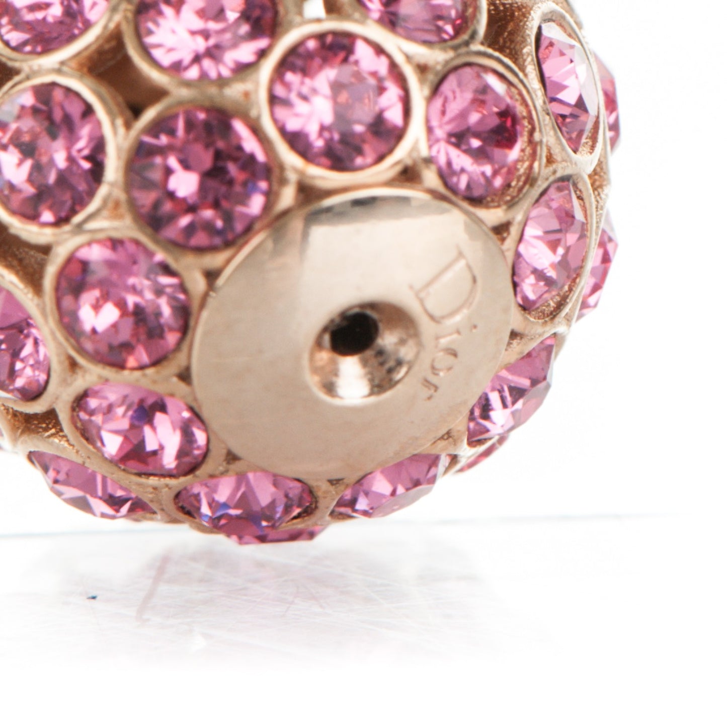 Crystal Mise En Dior Tribal Earrings Pink Gold
