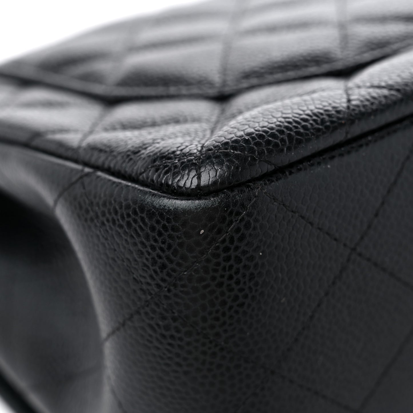 Caviar Quilted Jumbo Double Flap Black