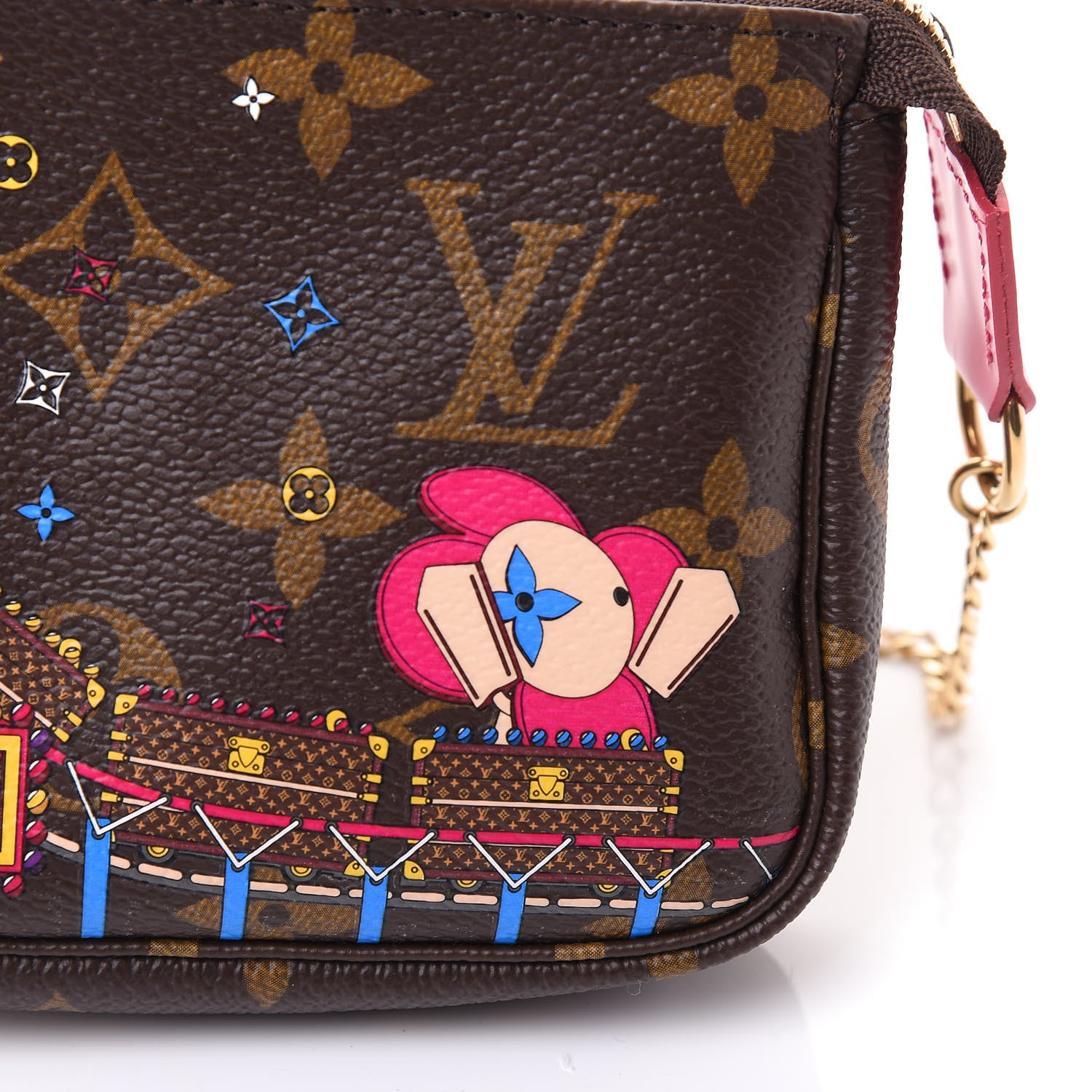 Louis Vuitton Monogram 2020 Christmas Animation Roller Coaster Mini Pochette Accessories Pivoine 10 of 12