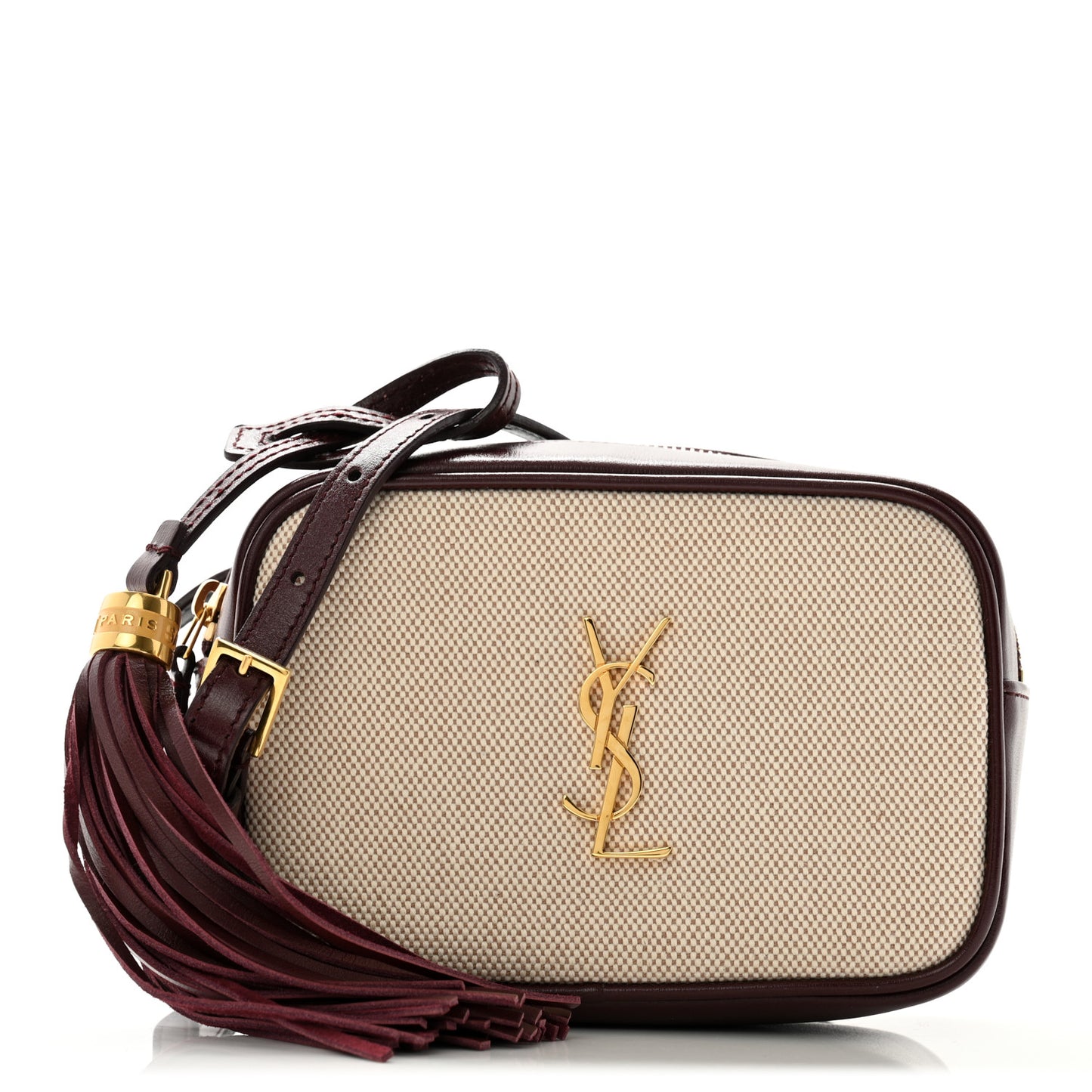 Calfskin Canvas Monogram Lou Belt Bag Natural Dark Legion Red