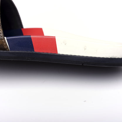 Fendi X FILA Glazed Fabric Calfskin FF 1974 Mania Mens Slide Sandals 7 Mogano Panna Blueberry Caipiroska 12 of 14