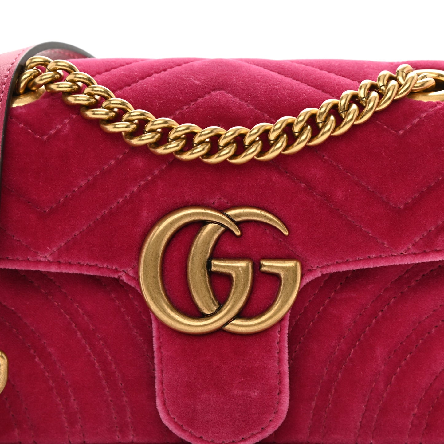 Velvet Matelasse Mini GG Marmont Shoulder Bag Light Raspberry Rose
