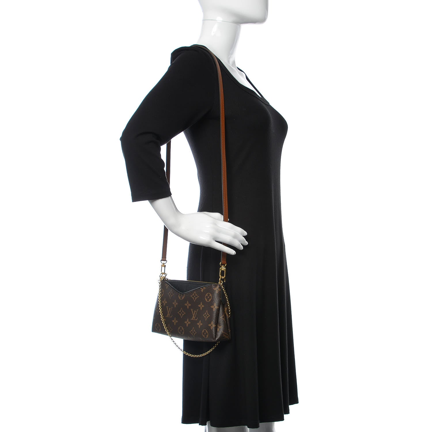Louis Vuitton Monogram Pallas Clutch Black 2 of 10