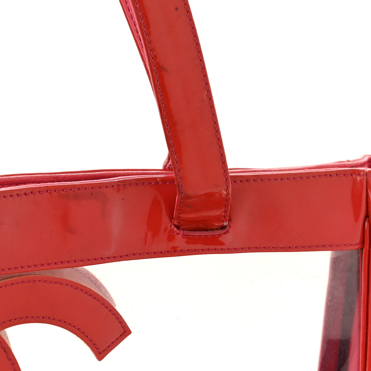 Vinyl Patent CC Logo Beach Tote Red
