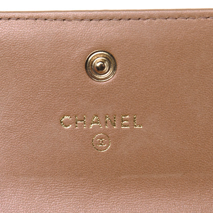 Chanel Iridescent Glazed Calfskin Quilted Compact Boy Wallet Beige 6 of 11