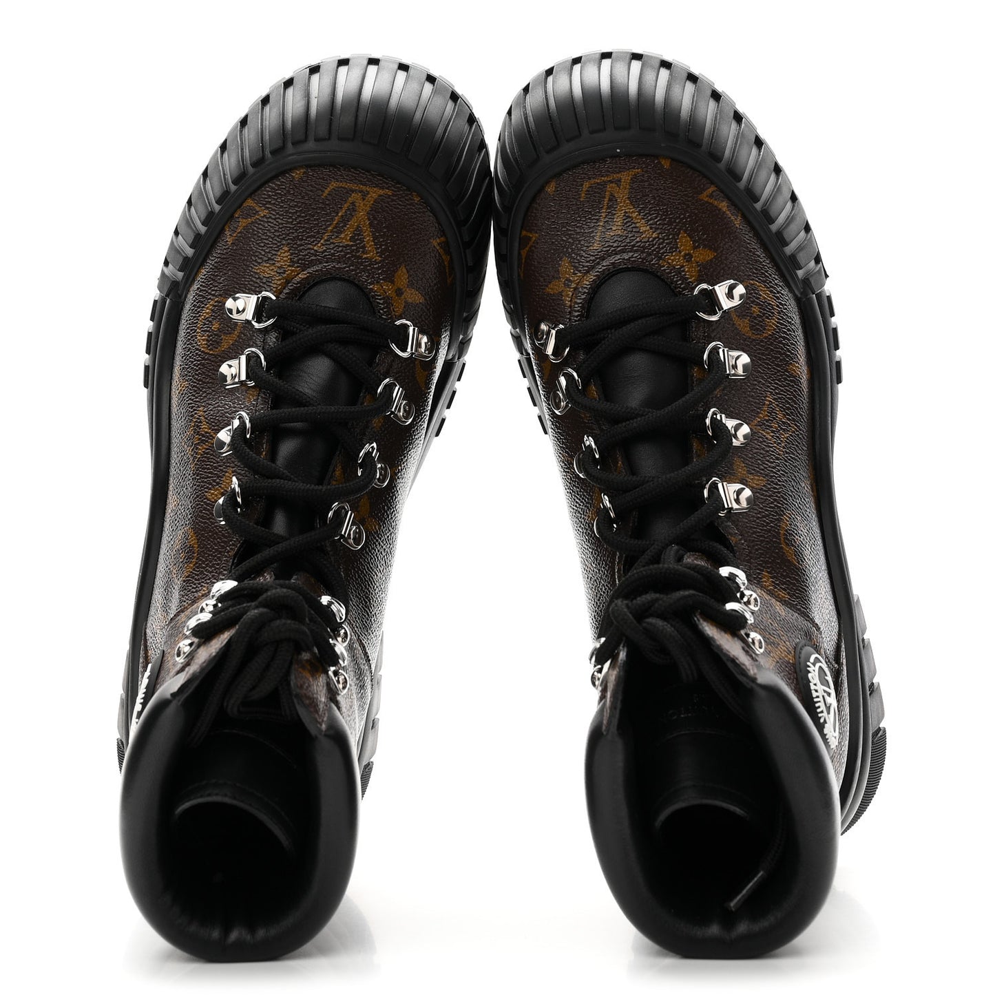 Calfskin Patent Monogram Ruby Flat Ranger Boots 39.5 Black
