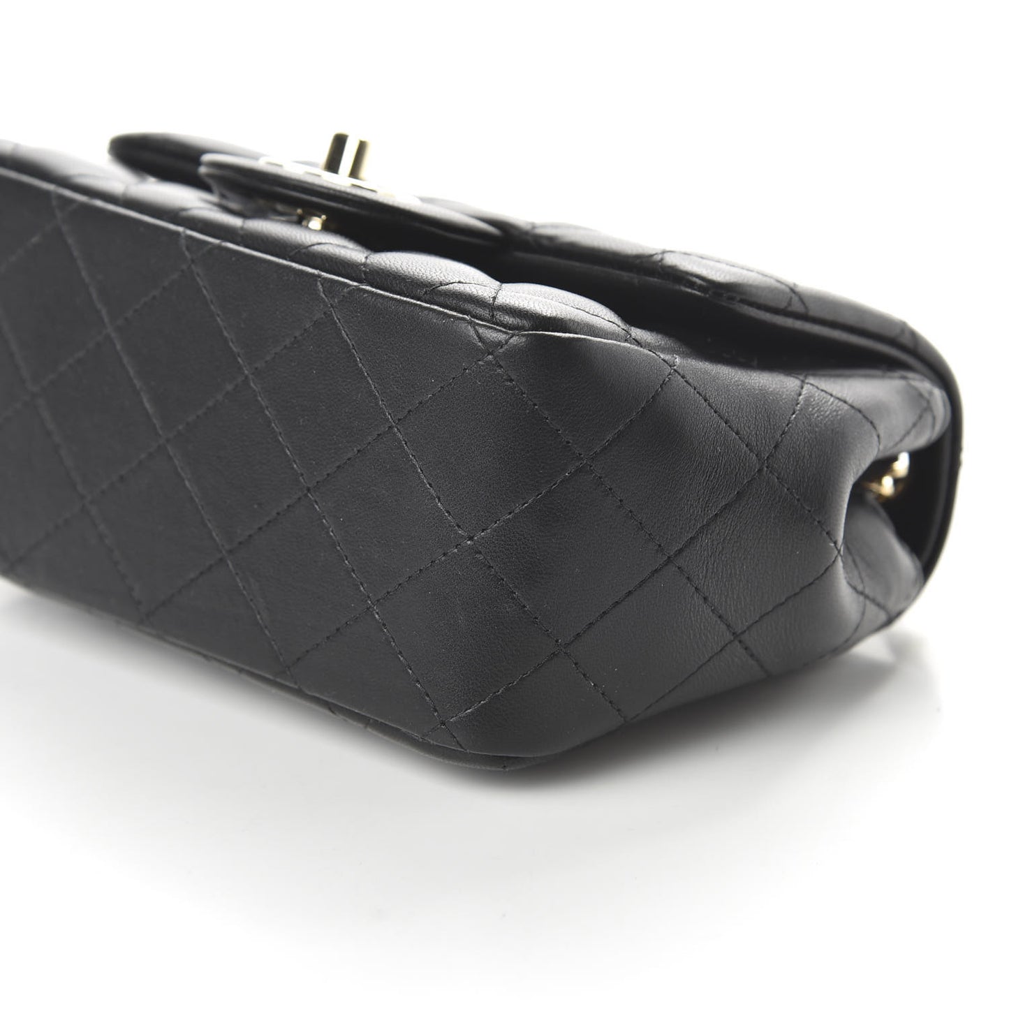 Lambskin Quilted Mini Square Flap Black