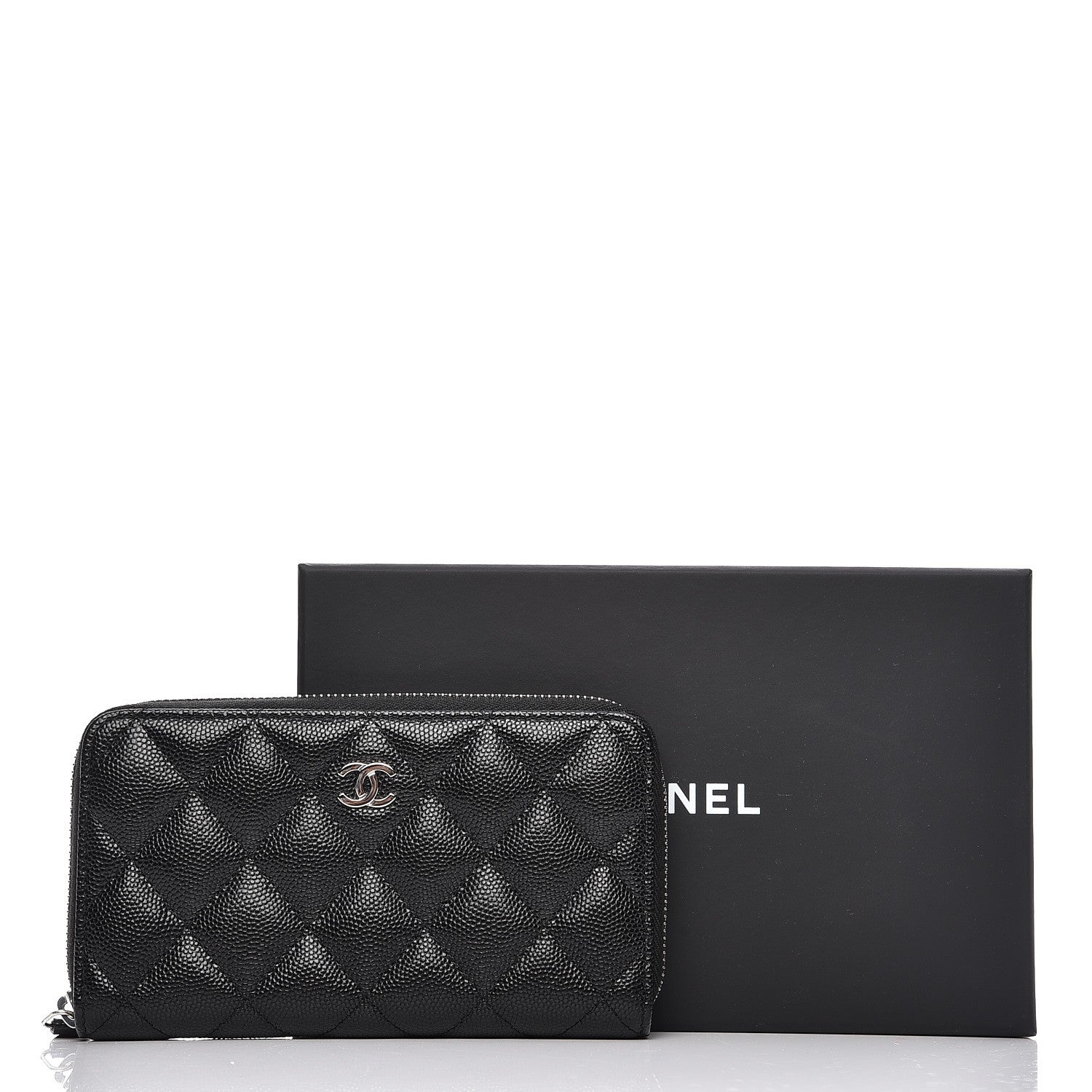 Chanel Caviar Quilted Small Zip Around Wallet Black 9 of 9