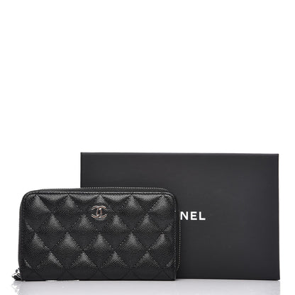 Chanel Caviar Quilted Small Zip Around Wallet Black 9 of 9