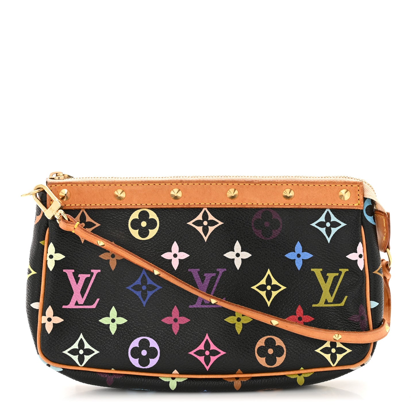LOUIS VUITTON Monogram Multicolor Pochette Accessories Black