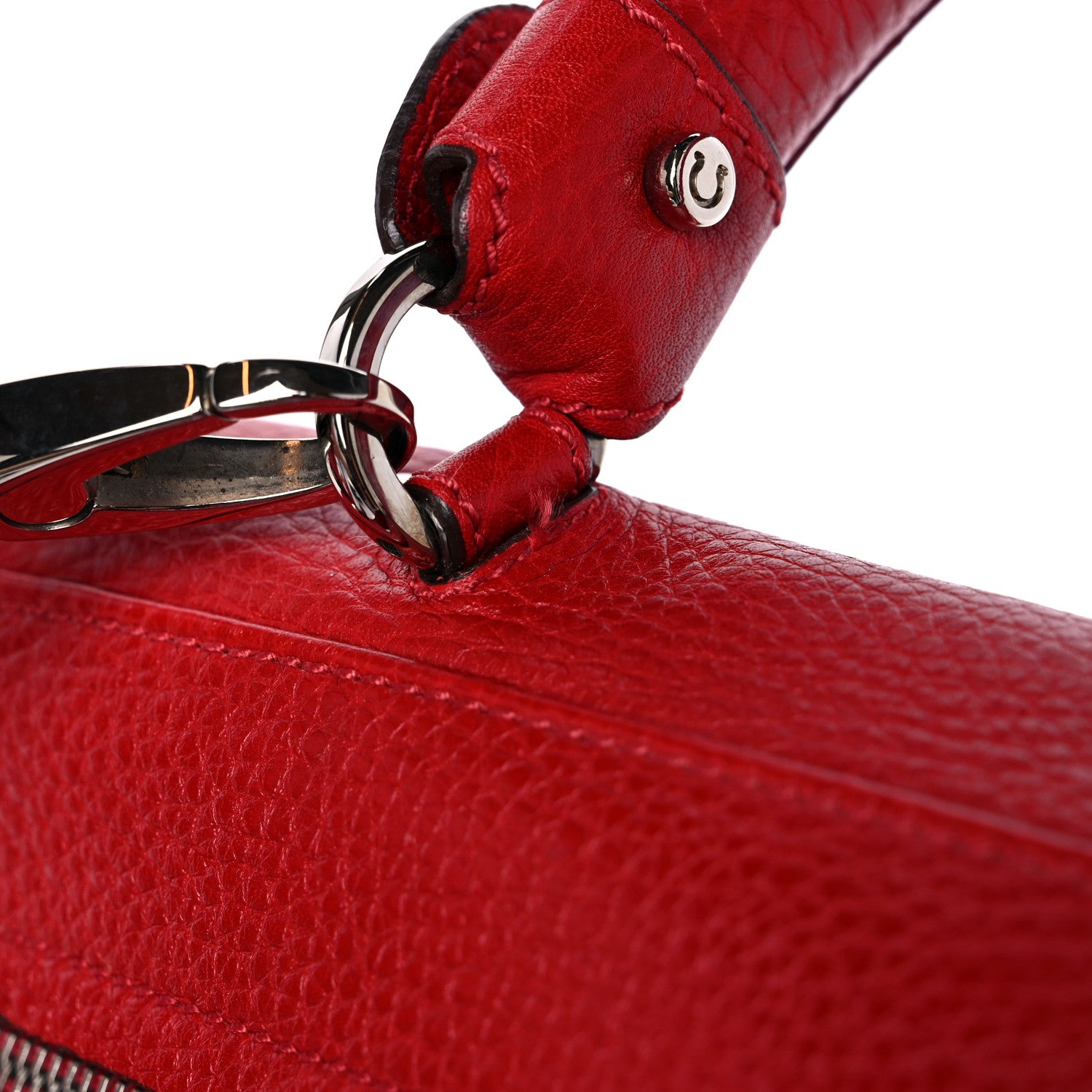 Salvatore Ferragamo Grained Calfskin Sofia Satchel Red 13 of 13