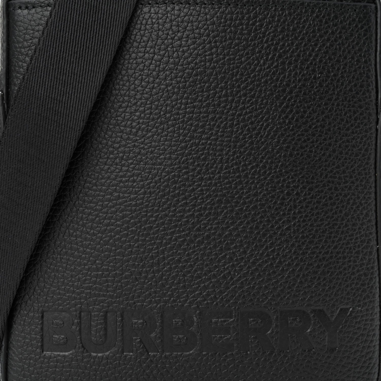 Burberry Grainy Calfskin Logo Embossed Crossbody Bag Black 7 of 10