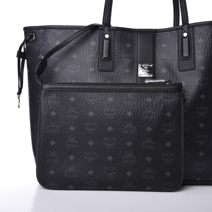MCM Visetos Large Liz Reversible Shopper Tote Black 10 of 19