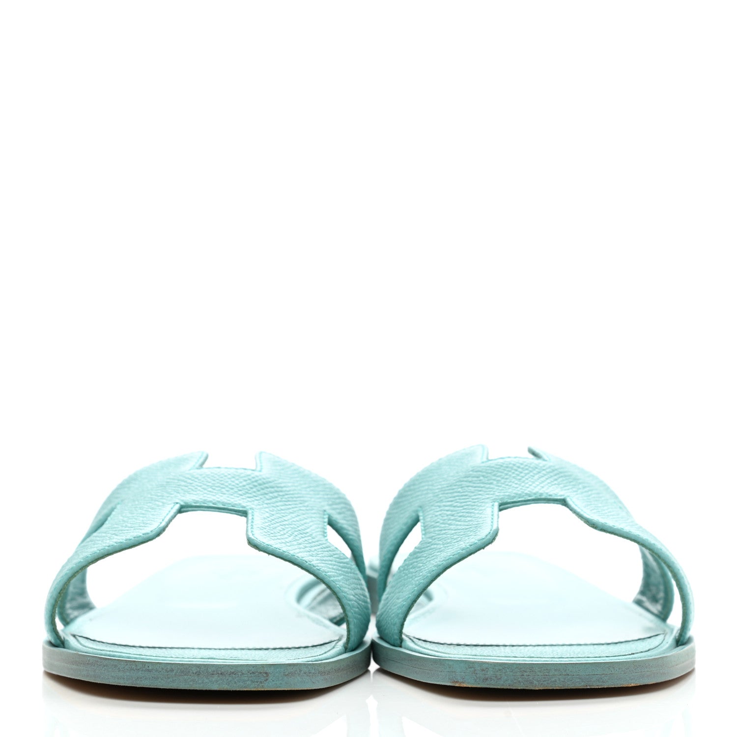 Hermes Epsom Oran Sandals 37 Bleu Littoral 2 of 12