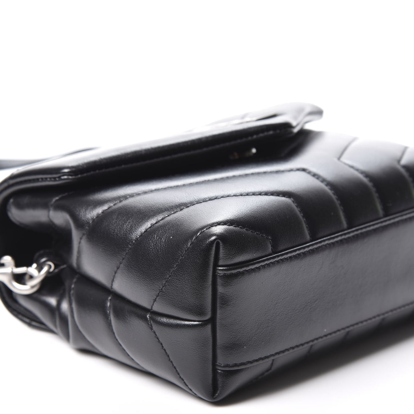Calfskin Y Quilted Monogram Toy Loulou Crossbody Bag Black