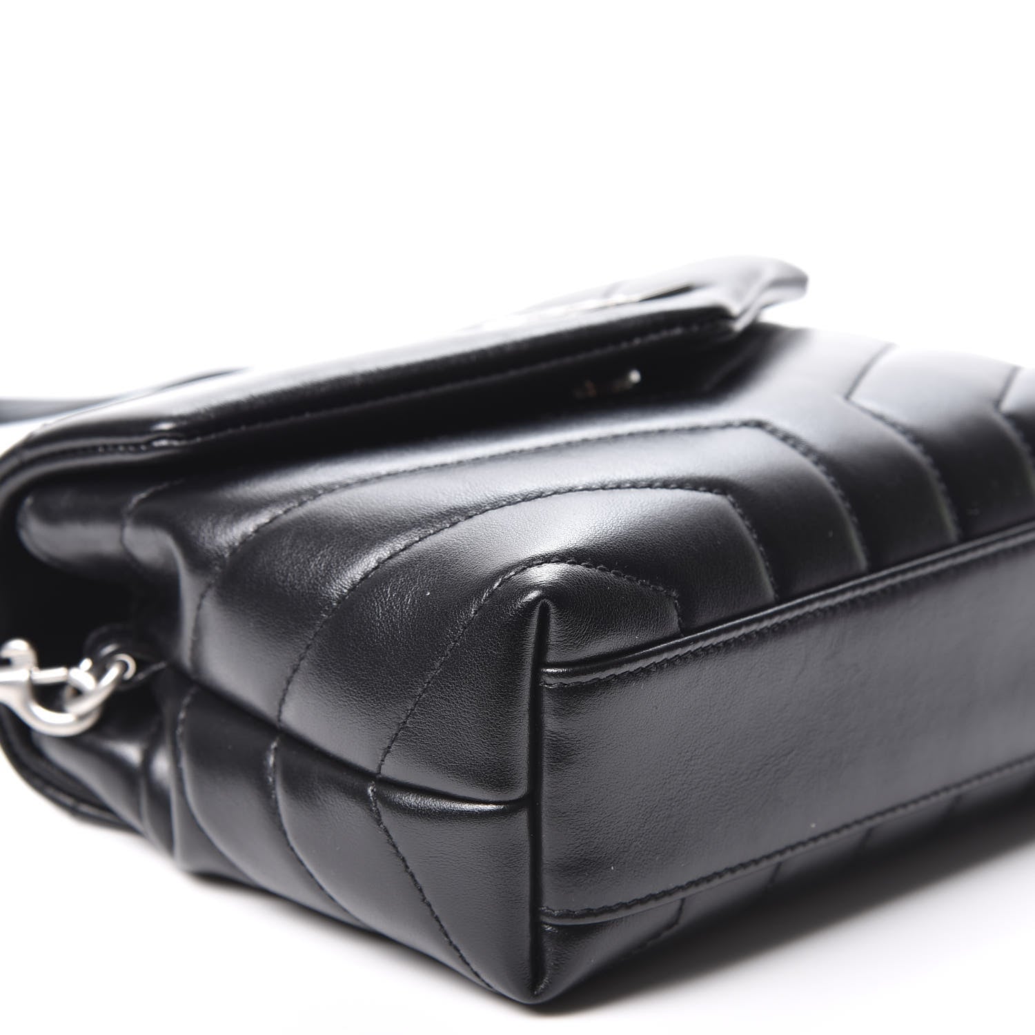 Saint Laurent Calfskin Y Quilted Monogram Toy Loulou Crossbody Bag Black 5 of 11