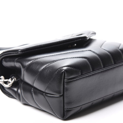 Saint Laurent Calfskin Y Quilted Monogram Toy Loulou Crossbody Bag Black 5 of 11