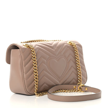 Gucci Calfskin Matelasse Small GG Marmont Shoulder Bag Porcelain Rose 3 of 11