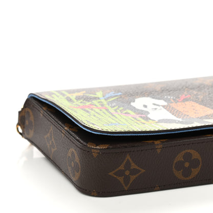 Louis Vuitton Monogram 2021 Christmas Animation China Wall Pochette Felicie Chain Wallet Myosotis Blue 8 of 10