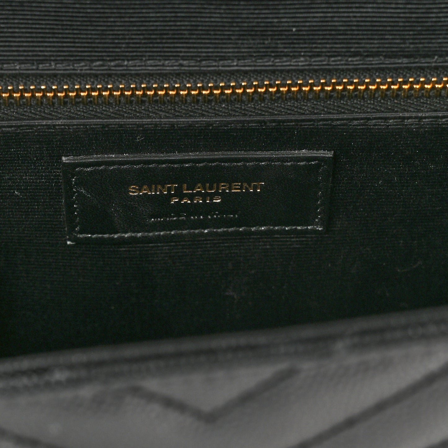 Grain De Poudre Matelasse Chevron Large Monogram Satchel Black