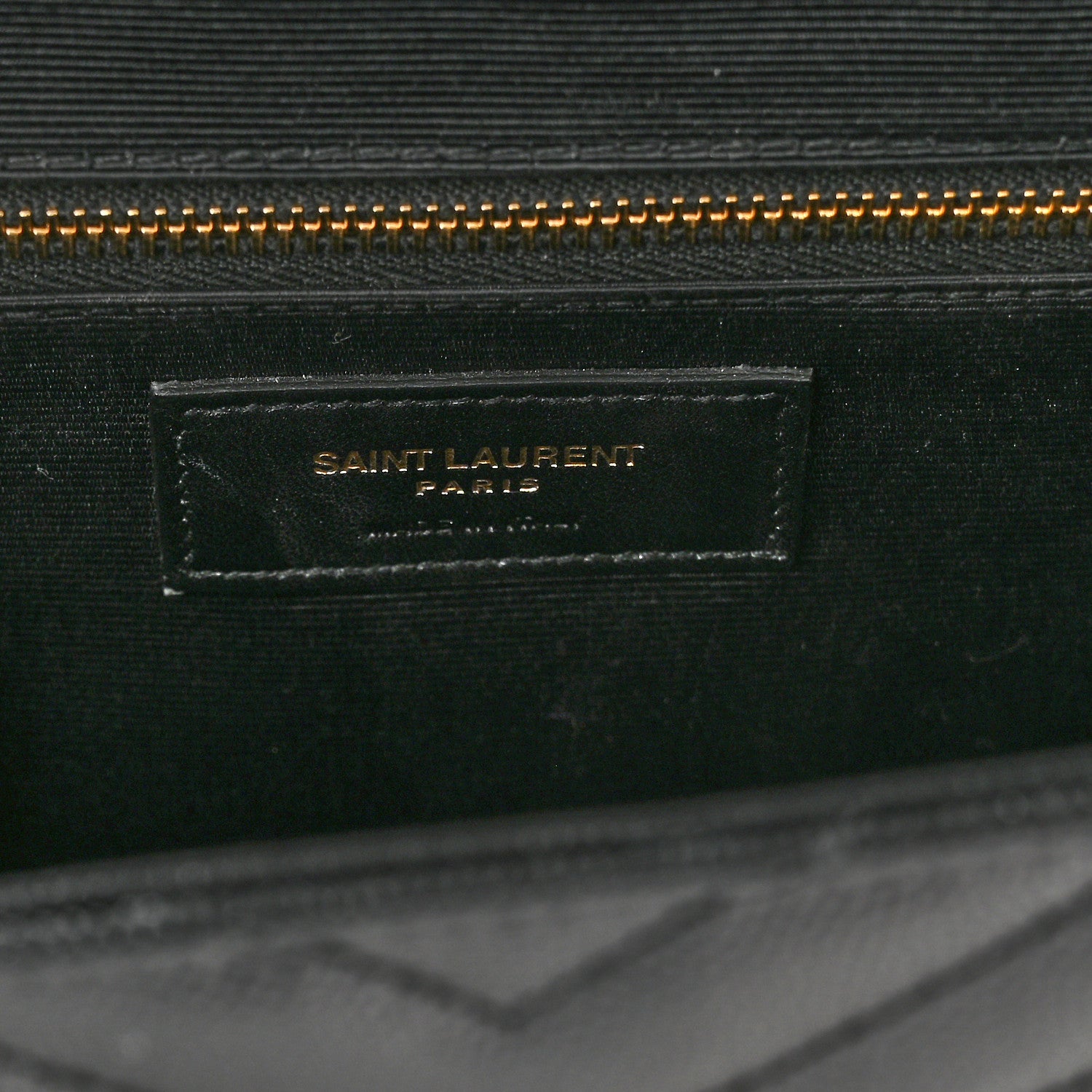 Saint Laurent Grain De Poudre Matelasse Chevron Large Monogram Satchel Black 7 of 11