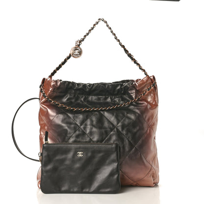 Chanel Metallic Shaded Calfskin Quilted Chanel 22 Bronze Black 3 of 10