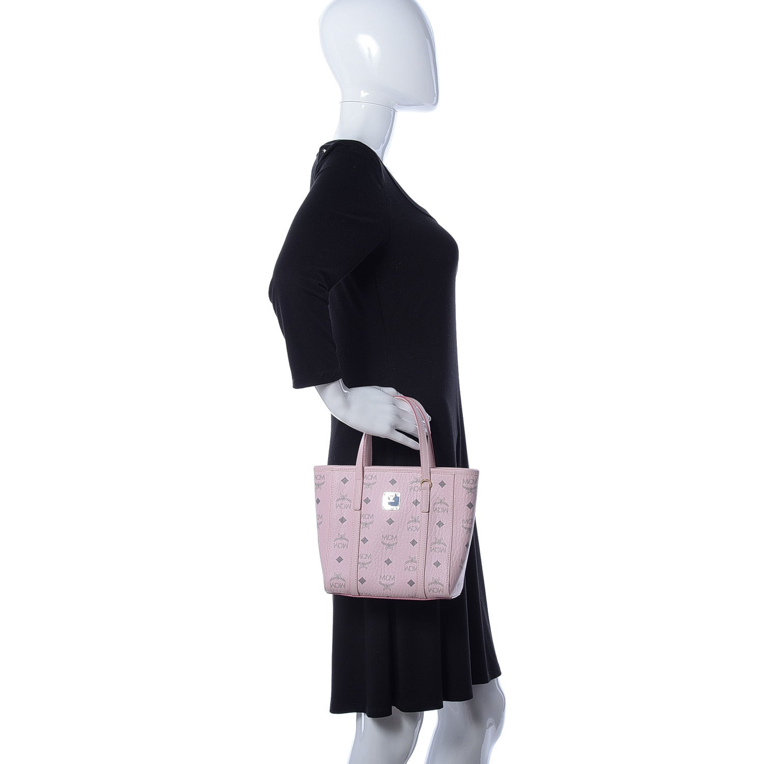 MCM Visetos Mini Toni Shopper Tote Light Pink 3 of 11