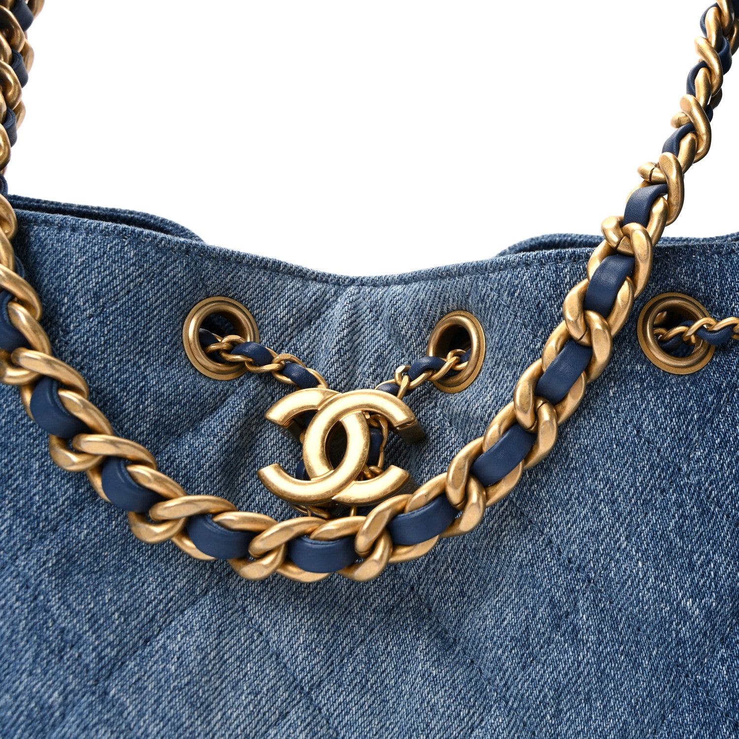Chanel Washed Denim Quilted Small Chanel 25 Handbag Blue 8 of 10