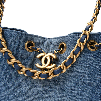 Chanel Washed Denim Quilted Small Chanel 25 Handbag Blue 8 of 10