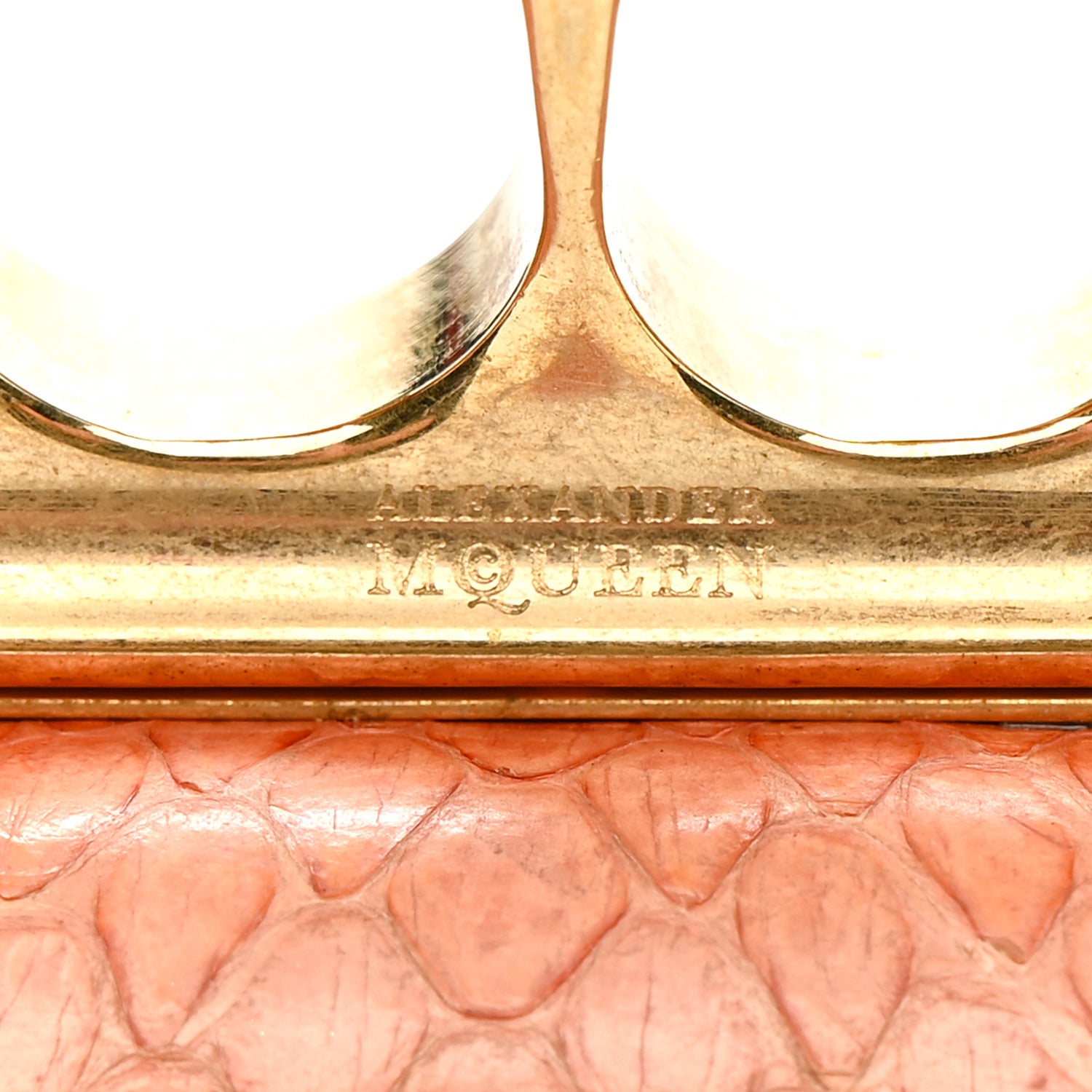 Alexander McQueen Snakeskin Knuckle Box Clutch Orange 13 of 13