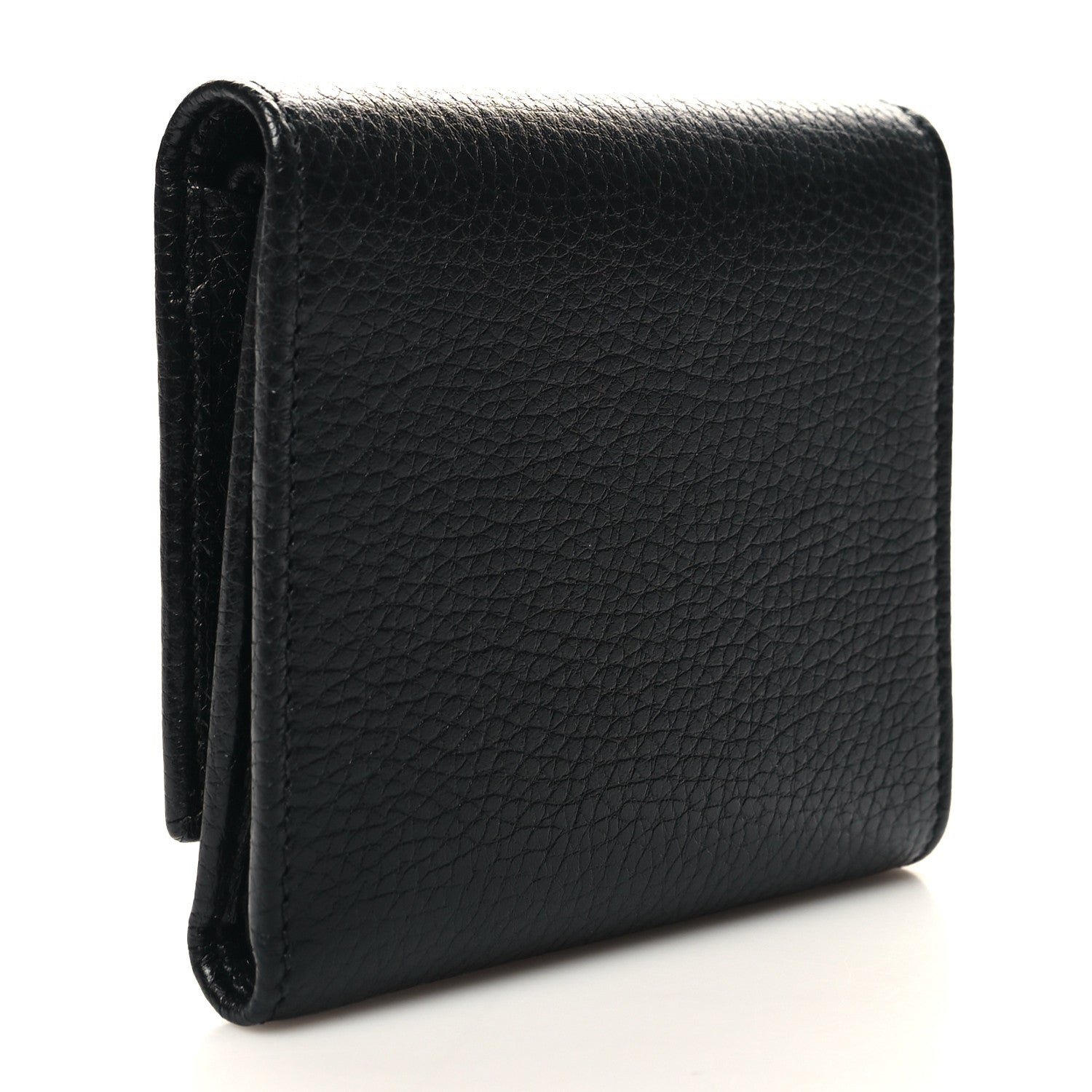 Gucci Pebbled Calfskin Soho Compact Flap Wallet Black 3 of 10