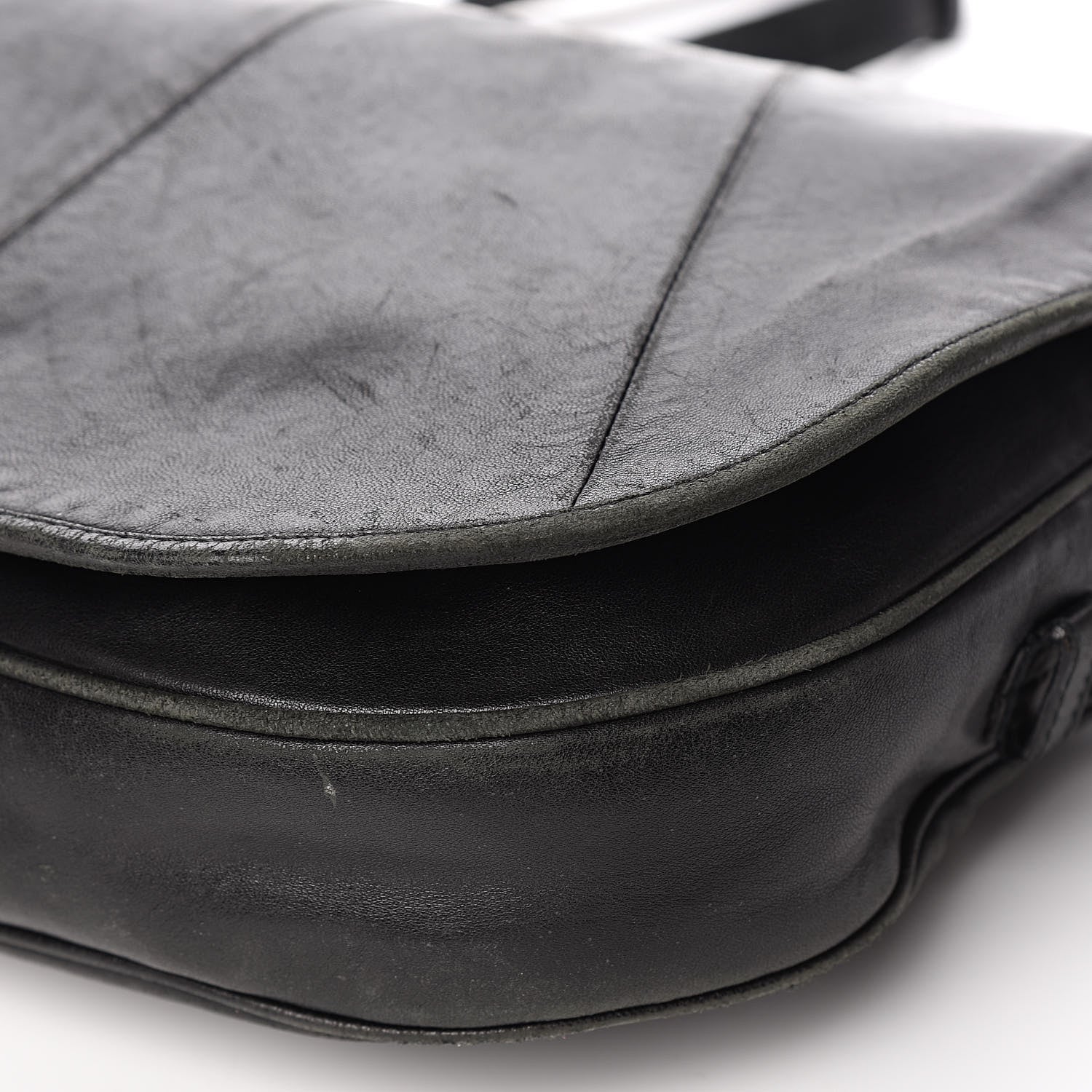 Saint Laurent Lambskin Horn Messenger Bag Black 10 of 17