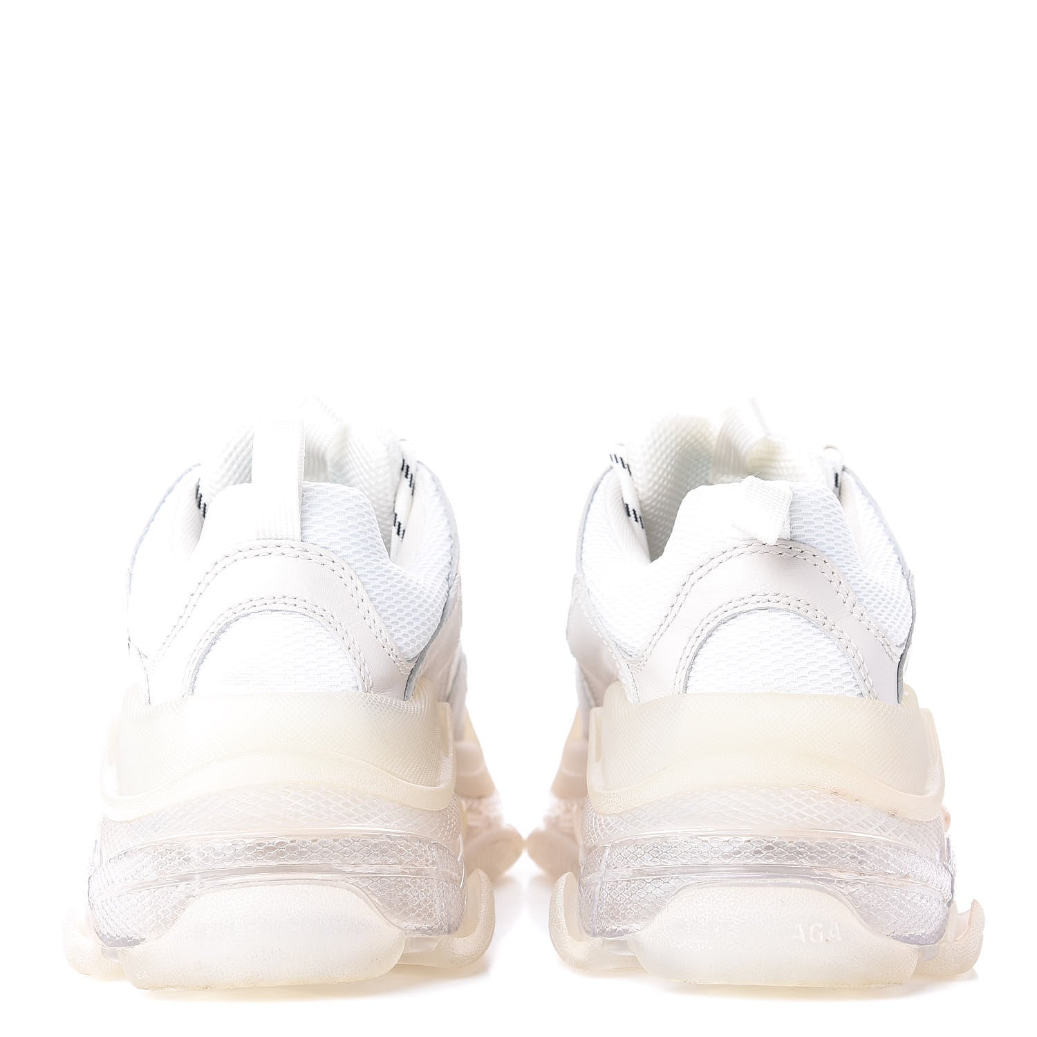 Balenciaga Fabric Mesh Clear Sole Womens Triple S Sneakers 39 White 7 of 10