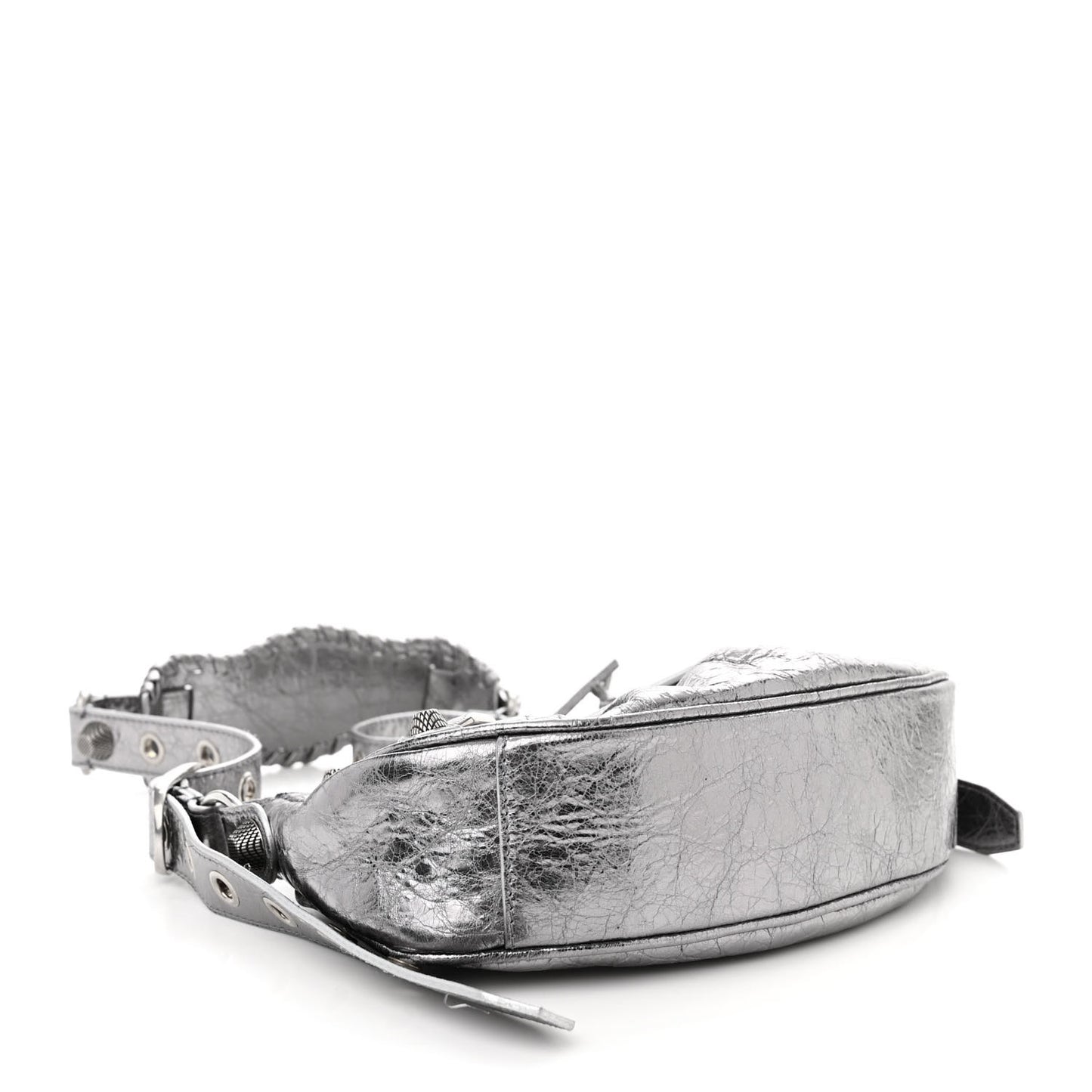 Metallic Agneau Arena Le Cagole Shoulder Bag XS Silver
