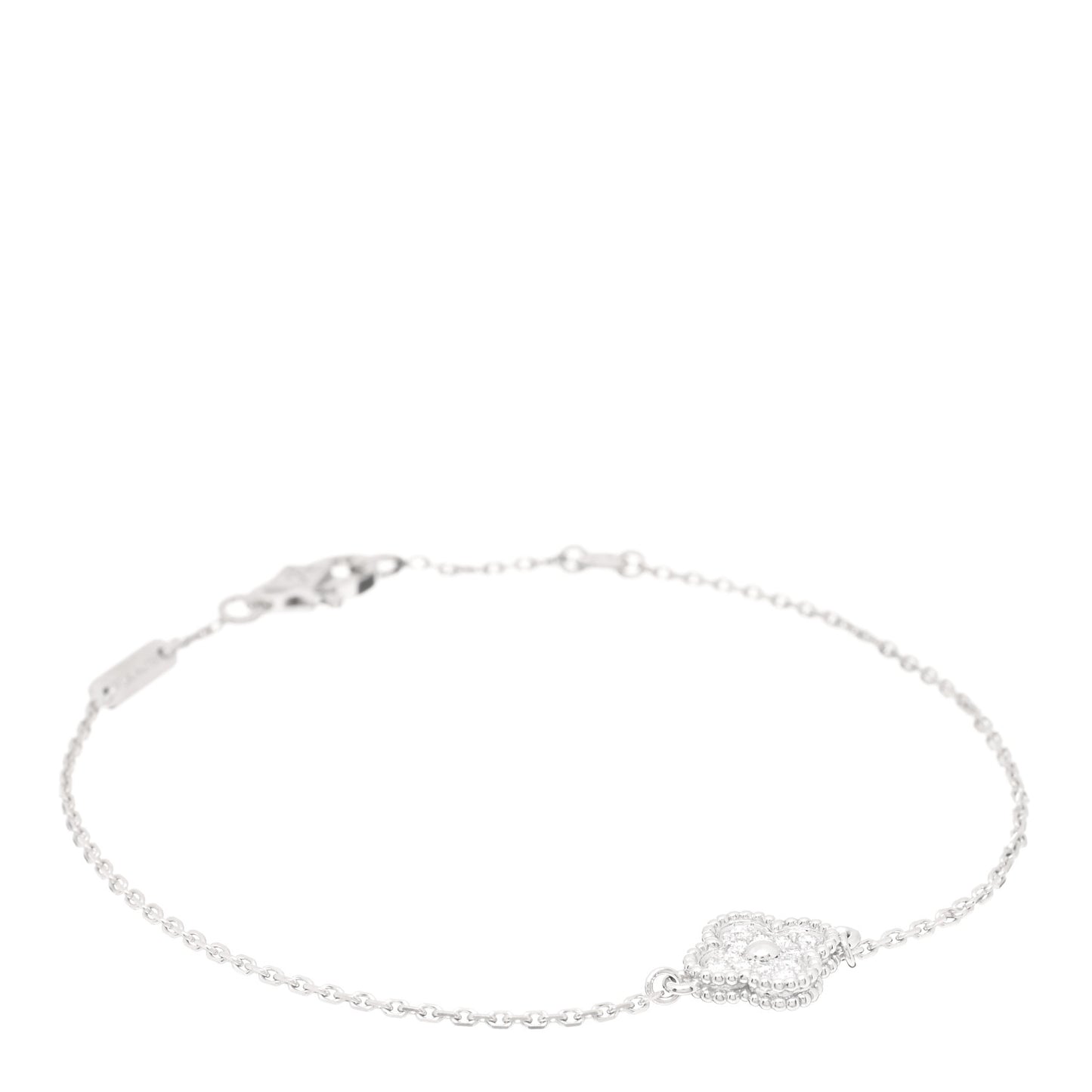 18K White Gold Diamond Sweet Alhambra Bracelet