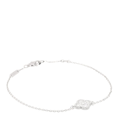 Van Cleef & Arpels 18K White Gold Diamond Sweet Alhambra Bracelet 1 of 4