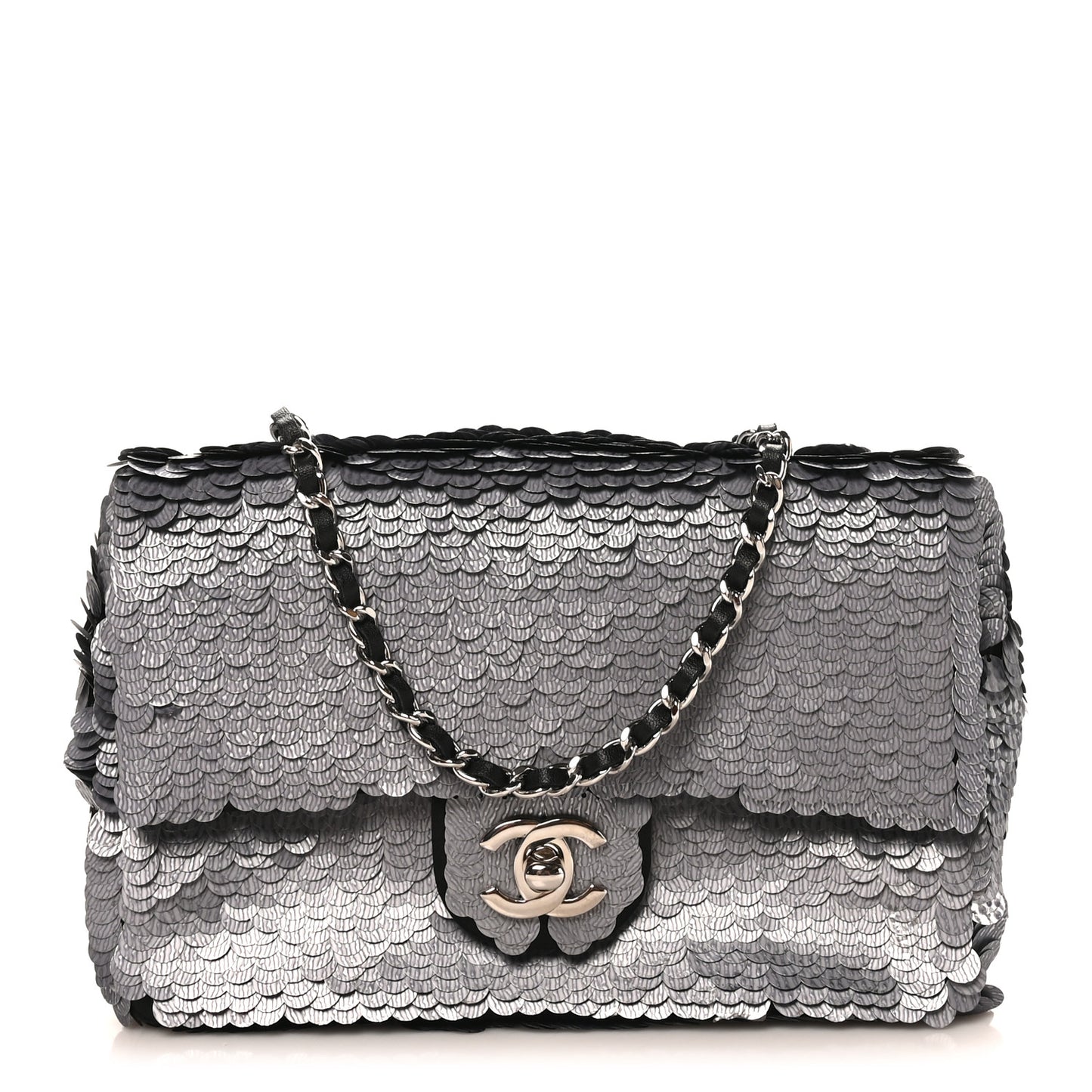 Sequin Small Single Flap Silver
