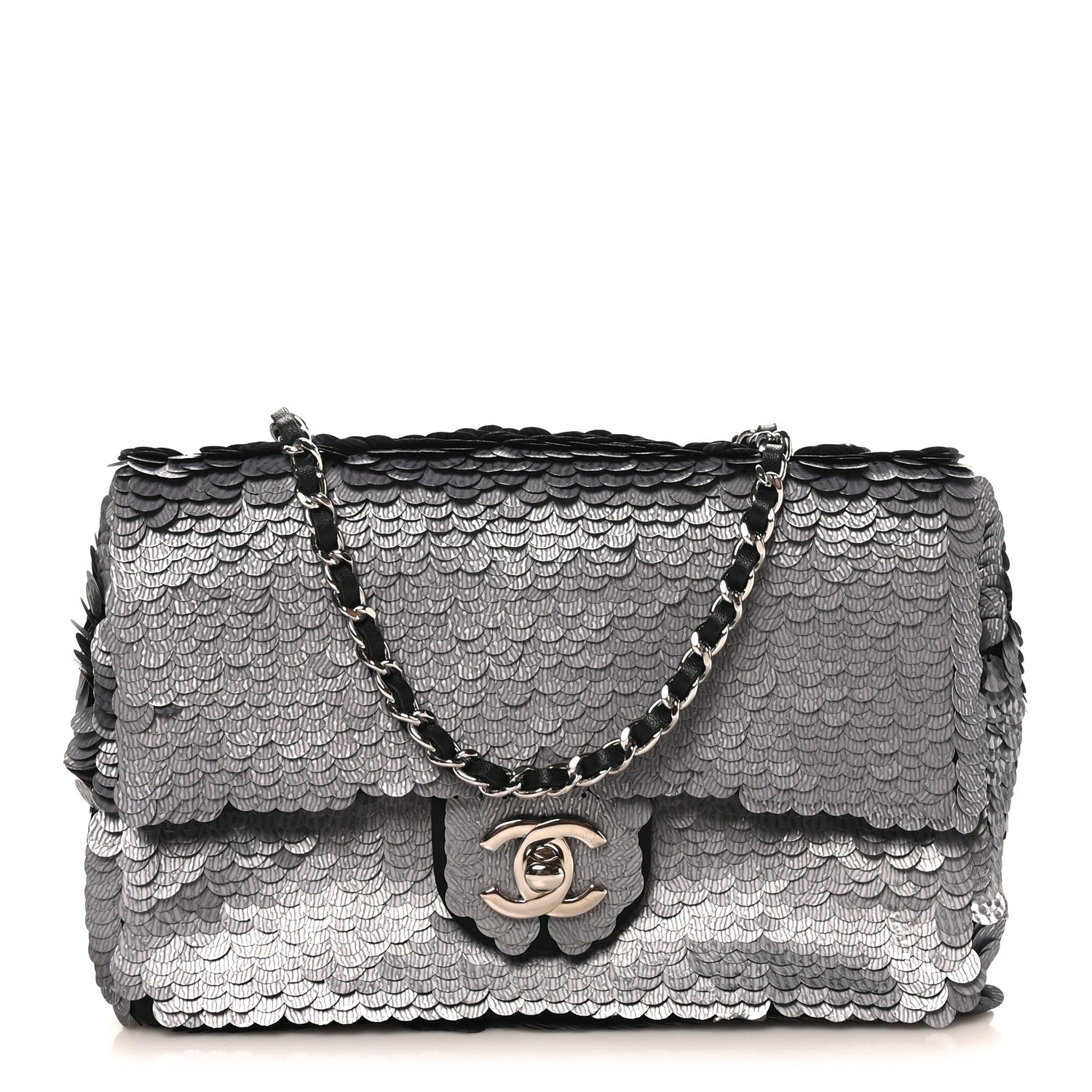Chanel Sequin Small Single Flap Silver 1 of 10
