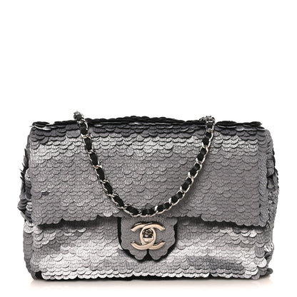 Chanel Sequin Small Single Flap Silver 1 of 10