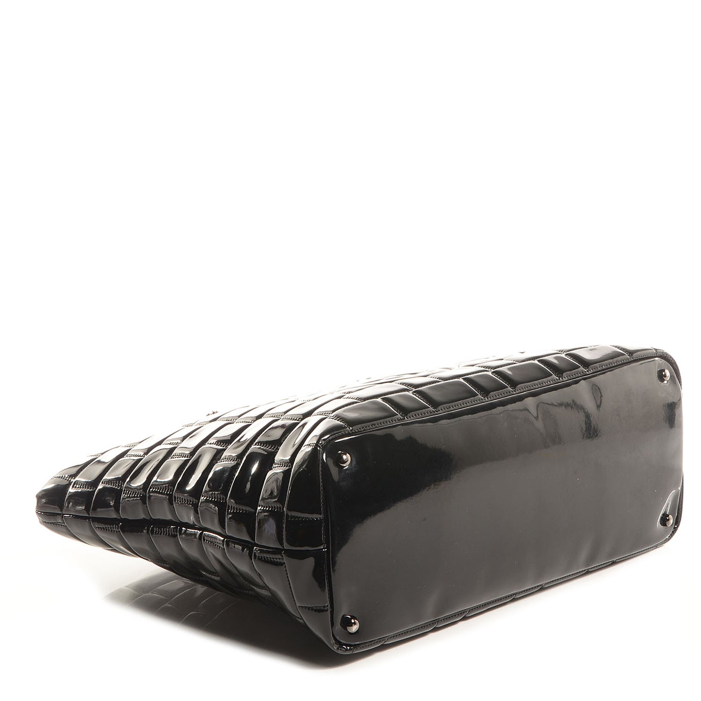 Vinyl Quilted Frozen Shopping Tote Black