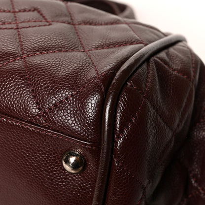 Chanel Caviar Quilted CC Timeless Bowler Burgundy 10 of 12