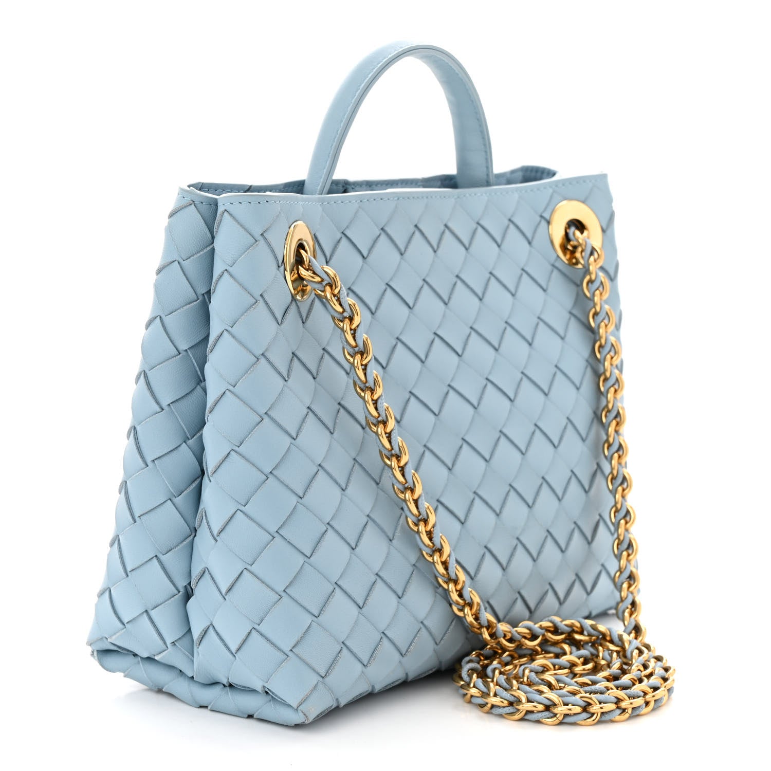 Bottega Veneta Nappa Intrecciato Small Andiamo With Chain Shoulder Bag Ice 3 of 9