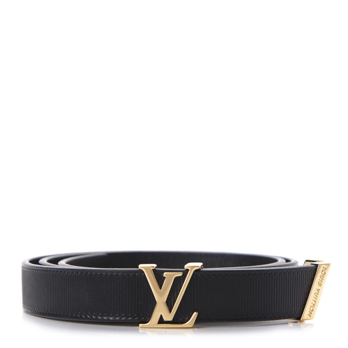 Calfskin Embossed LV Initiales Belt 70 28 Black