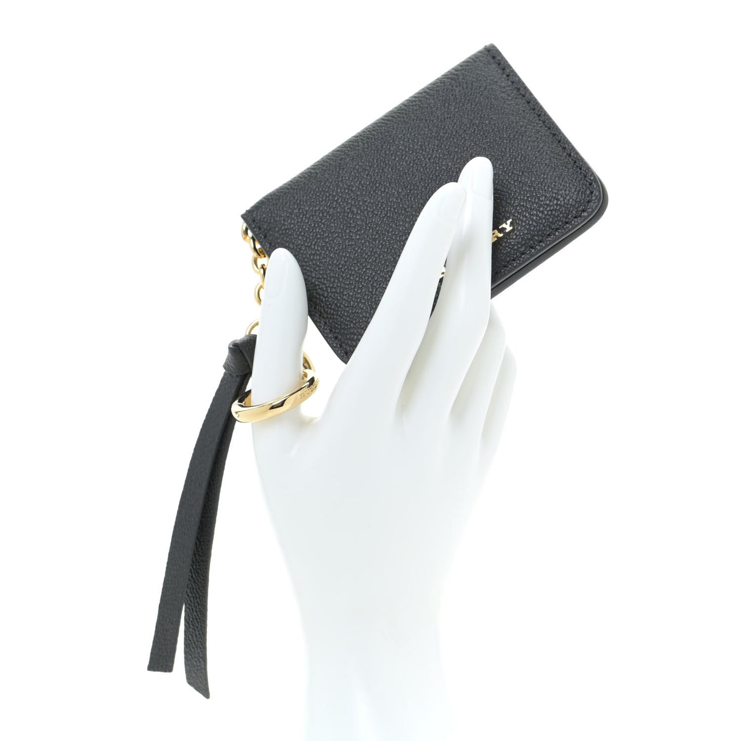 Soft Grain Calfskin Haymarket Check Camberwell Card Case Black