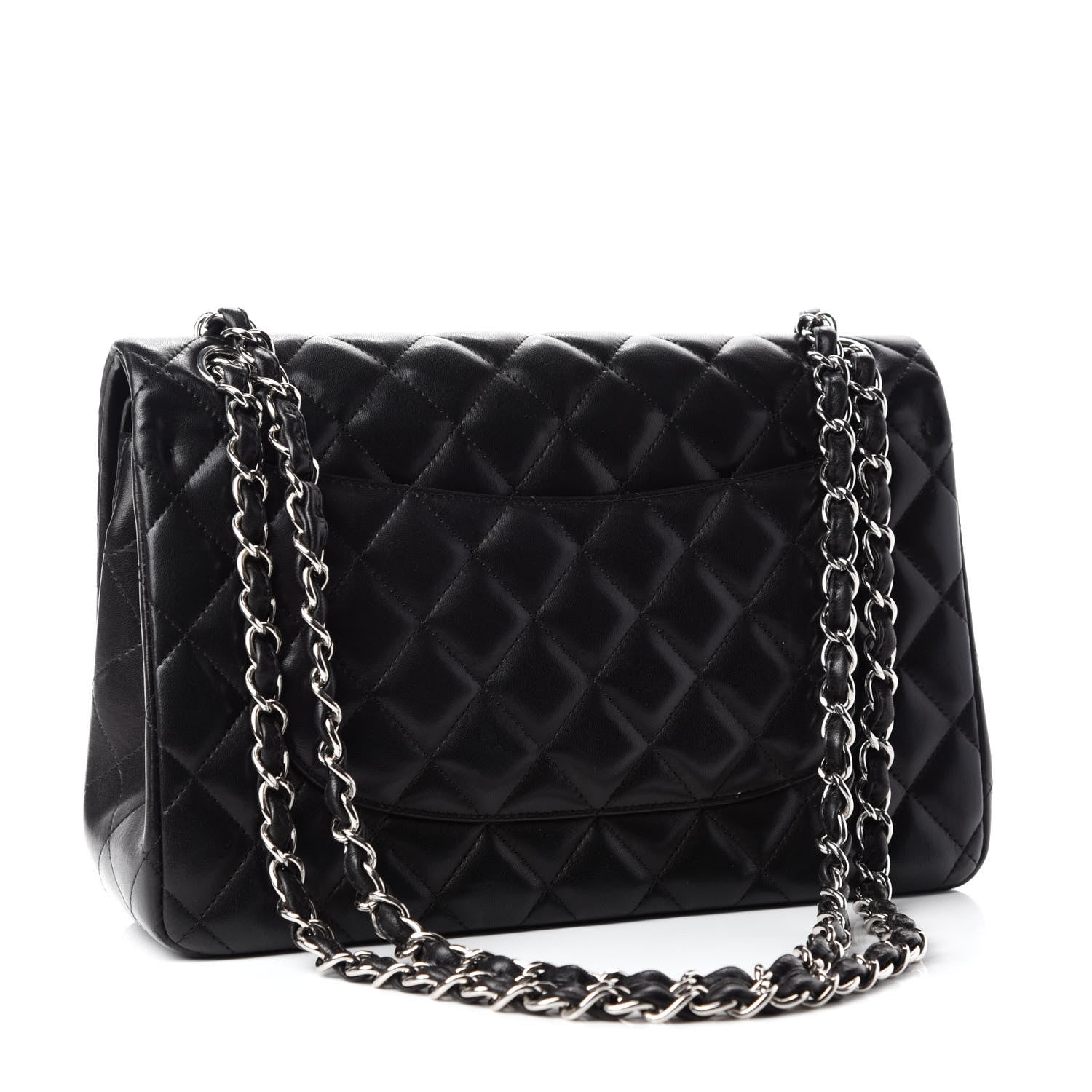Chanel Lambskin Quilted Jumbo Double Flap Black 3 of 12
